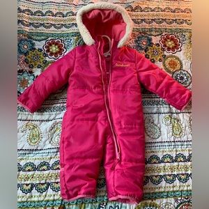 Pink Platinum Baby Infant Girls Pink Snowsuit size 9-12 months Great condition